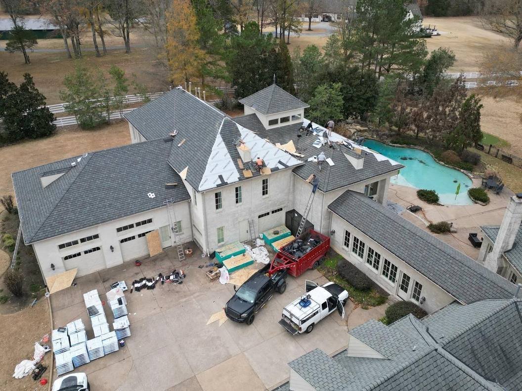 Aerial roofing shot Hernando MS